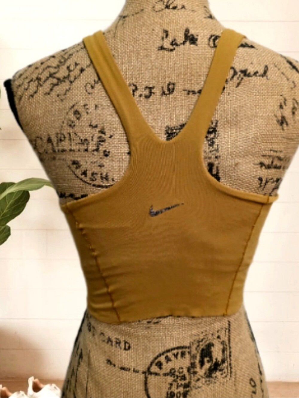 3 For $30😃 Nike Yoga Dri-Fit Lux Cropped High Neck Top Sports Bra In Gold Suede - Picture 9 of 9